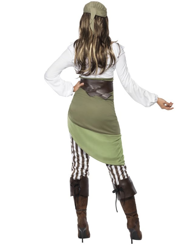 Vue de dos du déguisement pirate pour femme