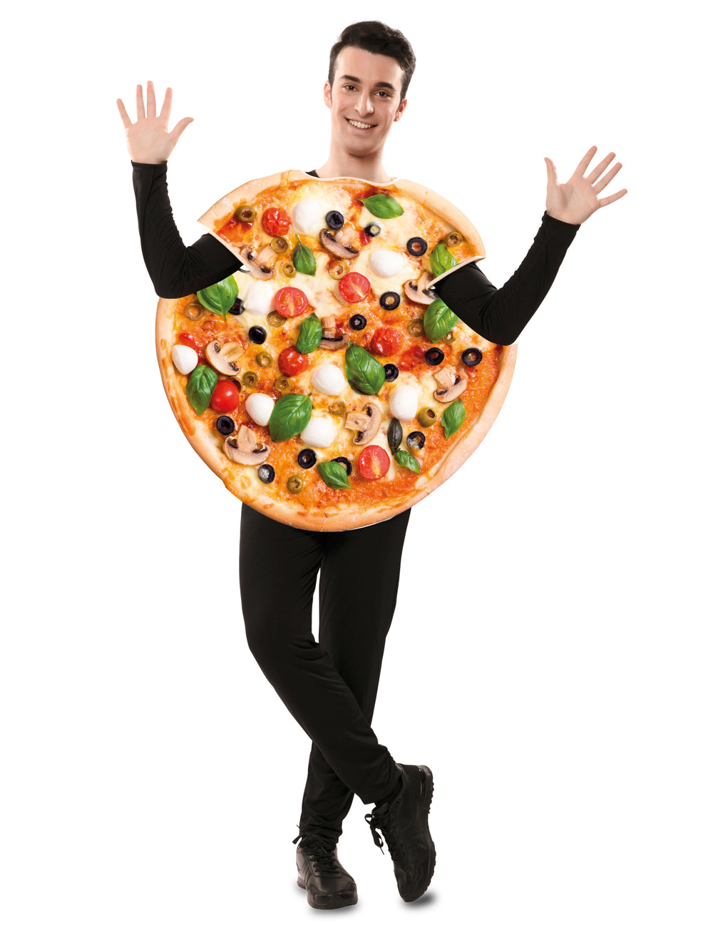 Déguisement de pizza pour adulte multicolore imprimé réaliste