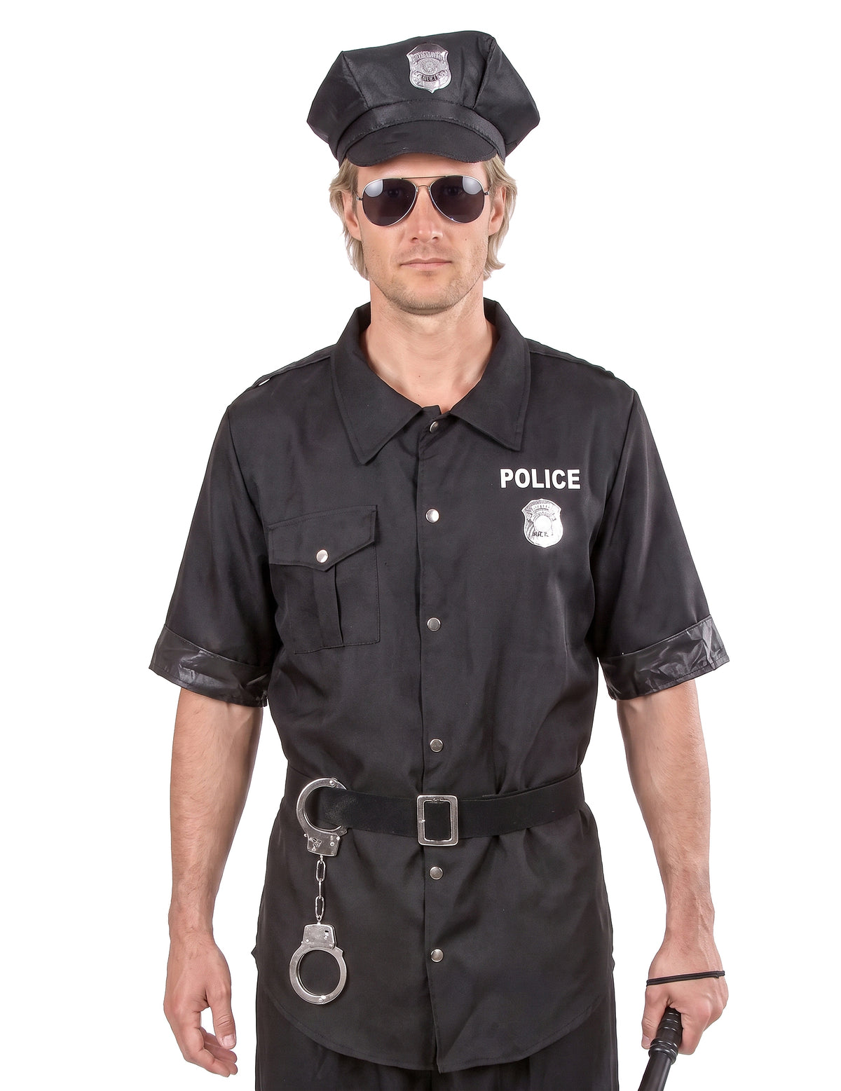 Disfarce de polícia preto para homem