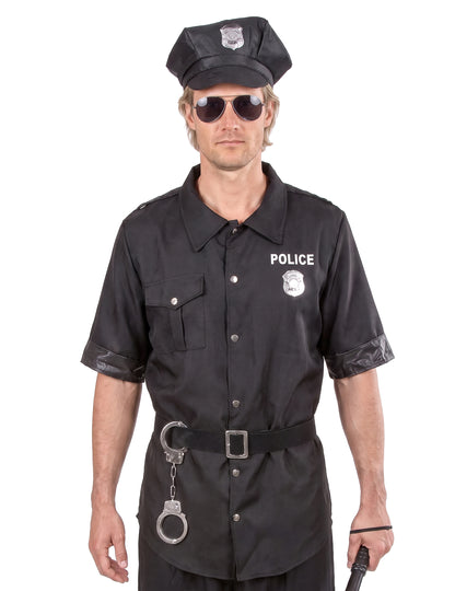 Disfarce de polícia preto para homem