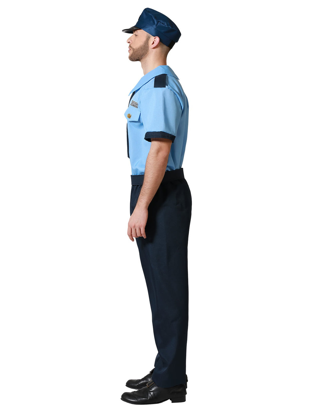Vue de profil du déguisement de policier