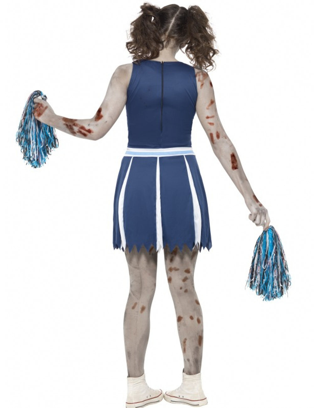 Vue de dos du déguisement pompom girl zombie pour adolescent