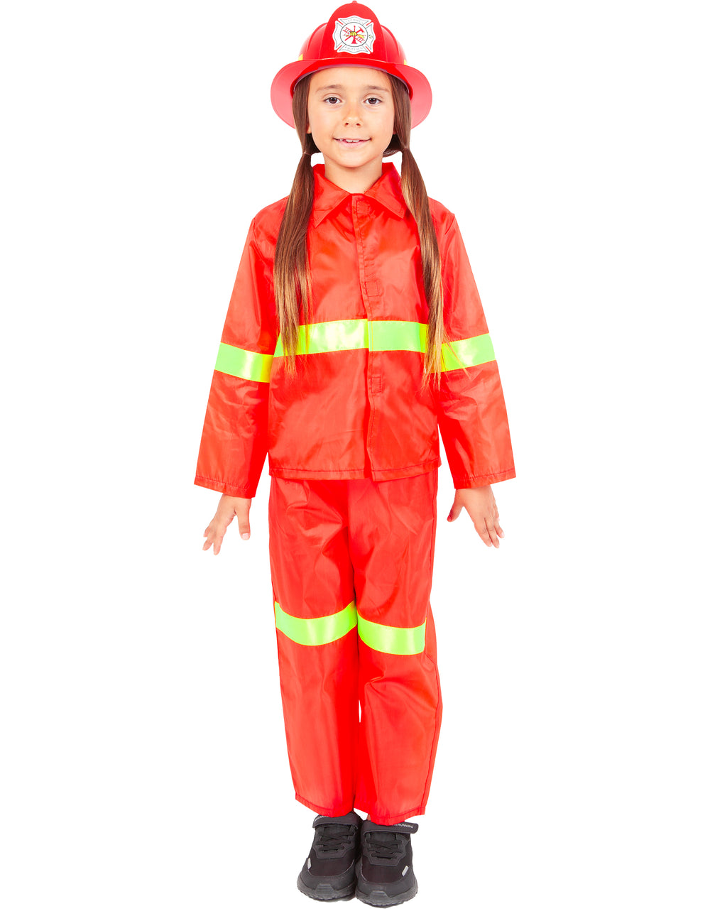 Vue de face du déguisement de pompier pour enfant