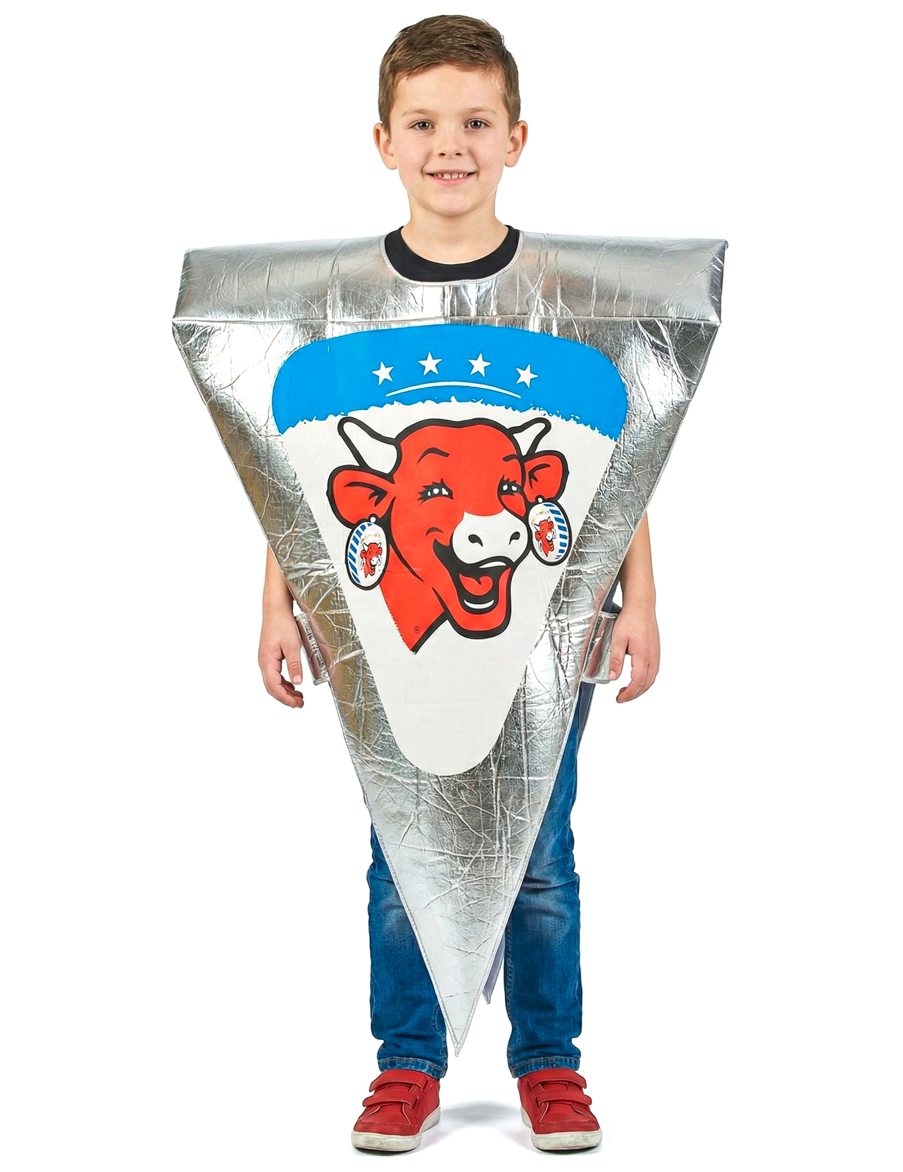 Vue de face du déguisement portion de Vache qui rit