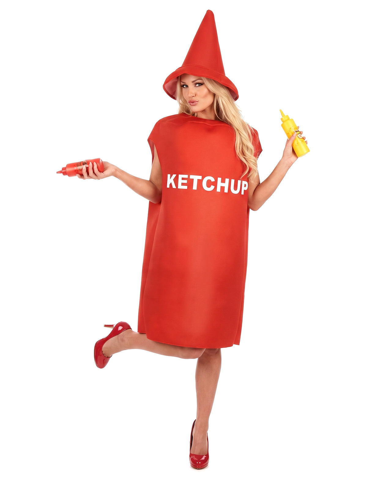 Disfarce de frasco de Ketchup para adulto