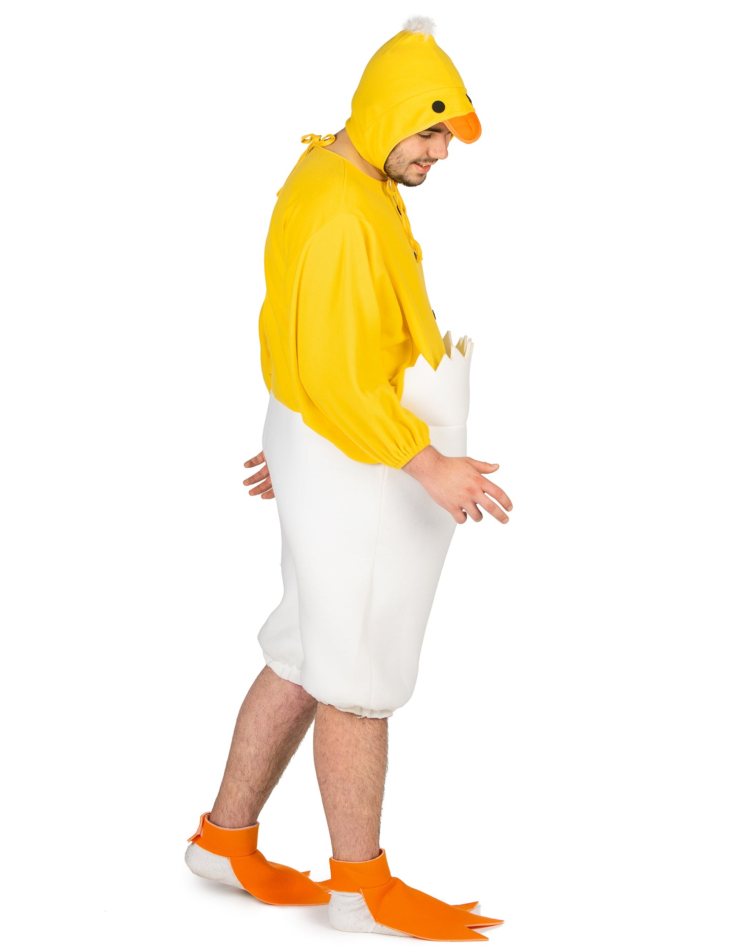 Vue de profil du déguisement de poussin pour adulte