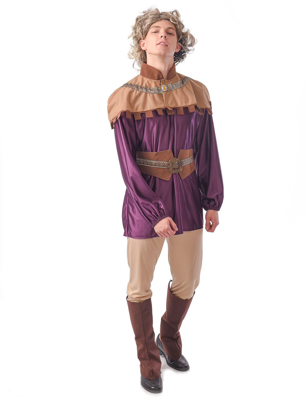 Déguisement prince médiéval pour homme violet et marron