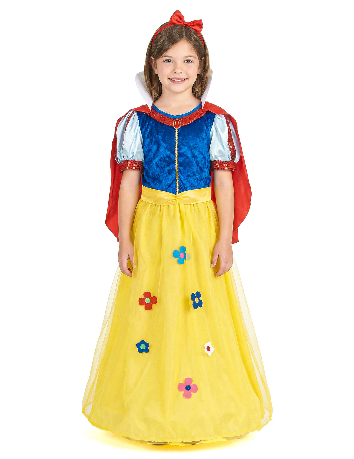 Vue de dos du déguisement princesse à fleur