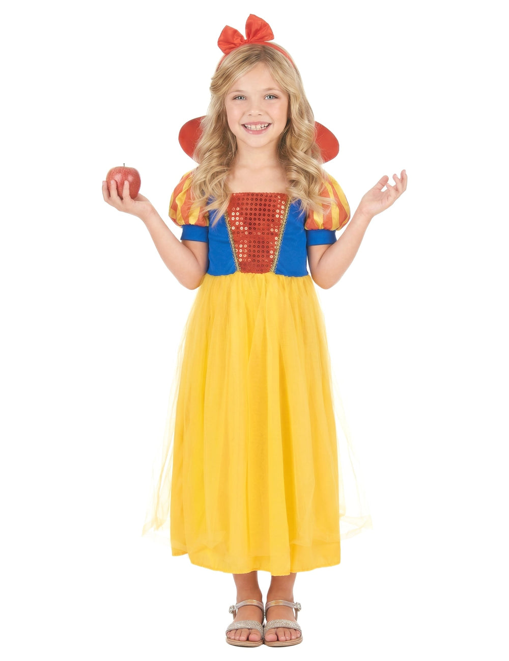 Vue de face du déguisement de princesse avec serre-tête