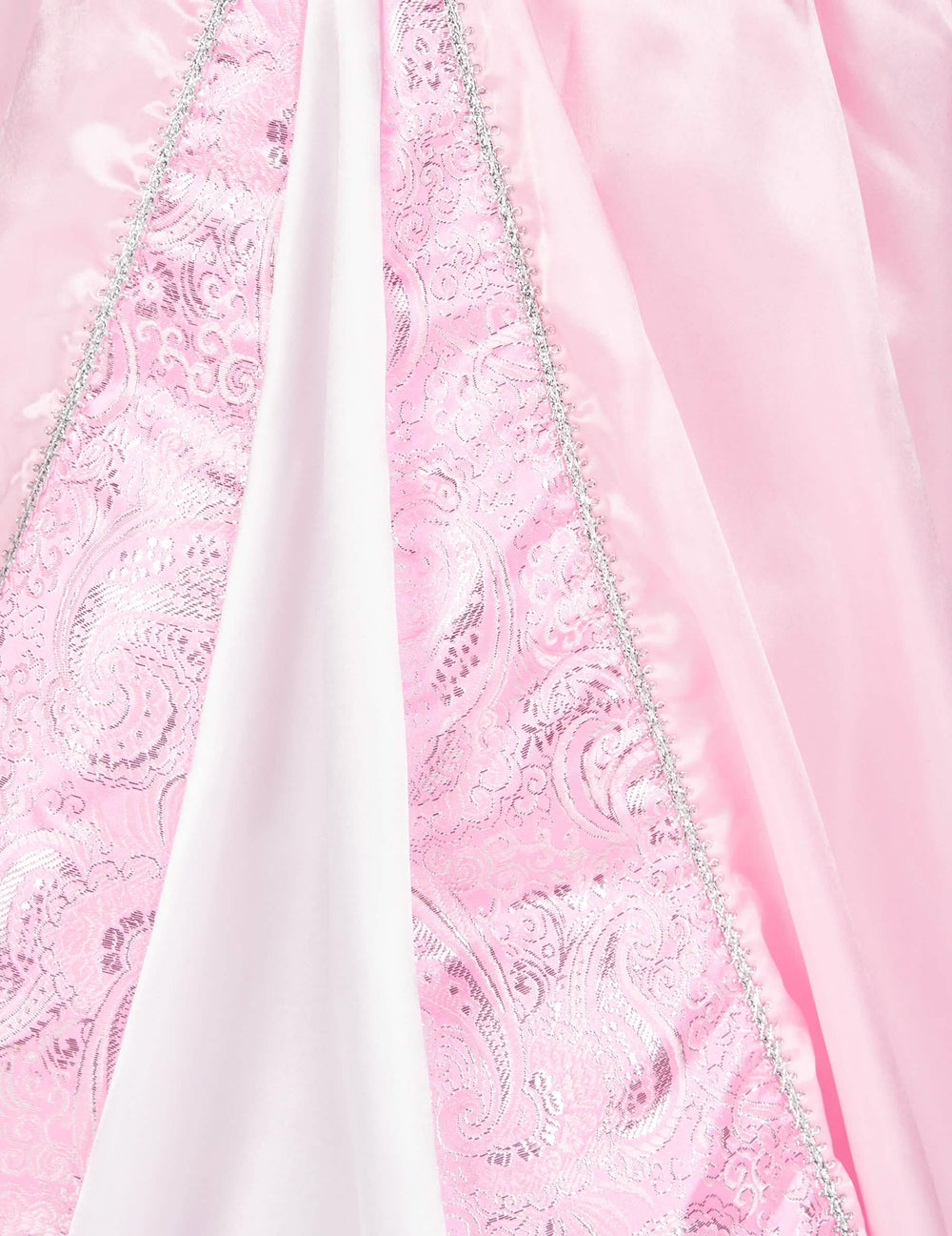 Déguisement de princesse avec couronne à fleurs pour fille rose et blanc à motifs argentés