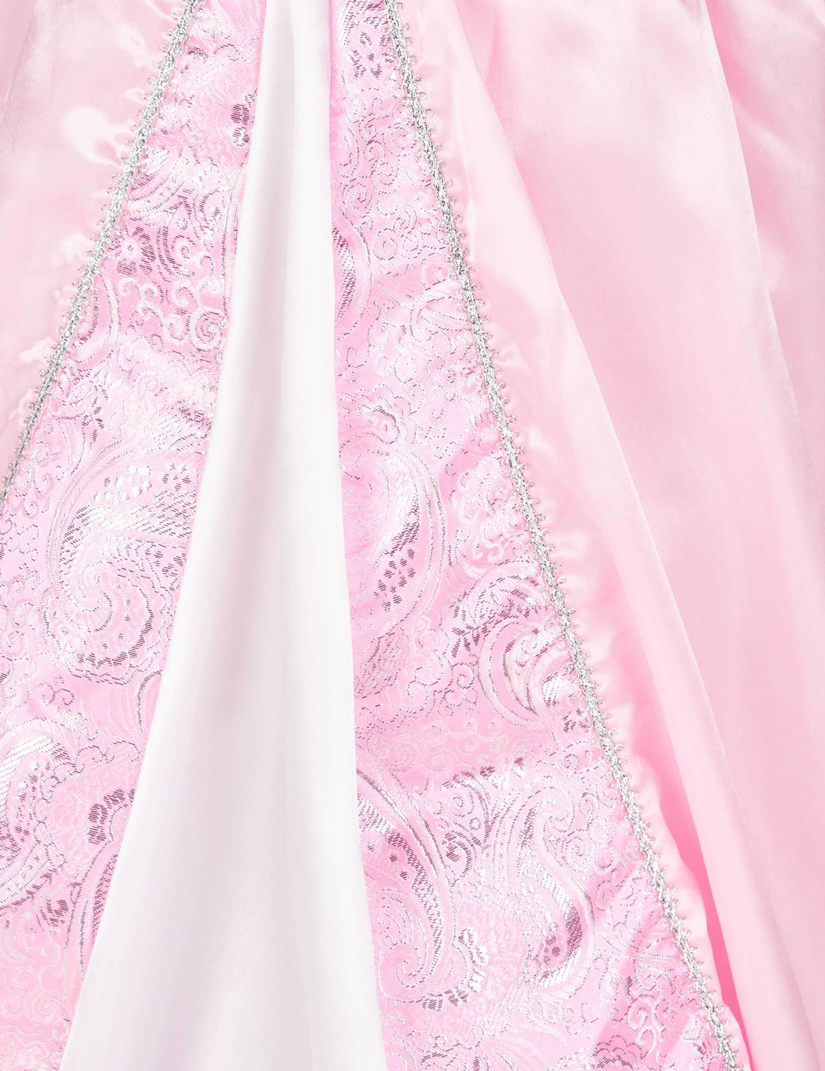 Déguisement de princesse avec couronne à fleurs pour fille rose et blanc à motifs argentés