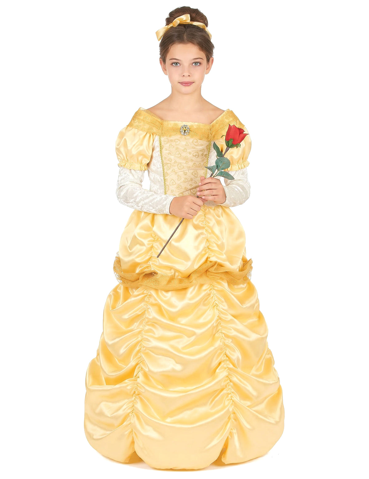 Détail des manches longues du déguisement de princesse beauté pour fille
