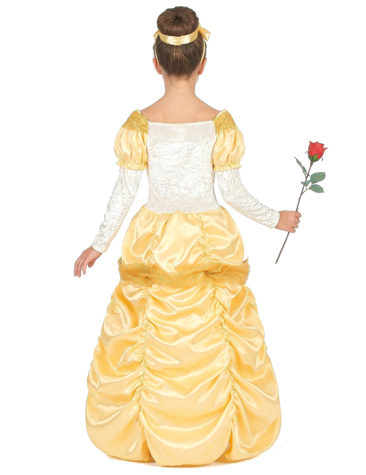 Vue de dos du déguisement de princesse beauté pour fille