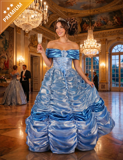 Fato de princesa azul premium para mulher