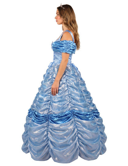 Fato de princesa azul premium para mulher