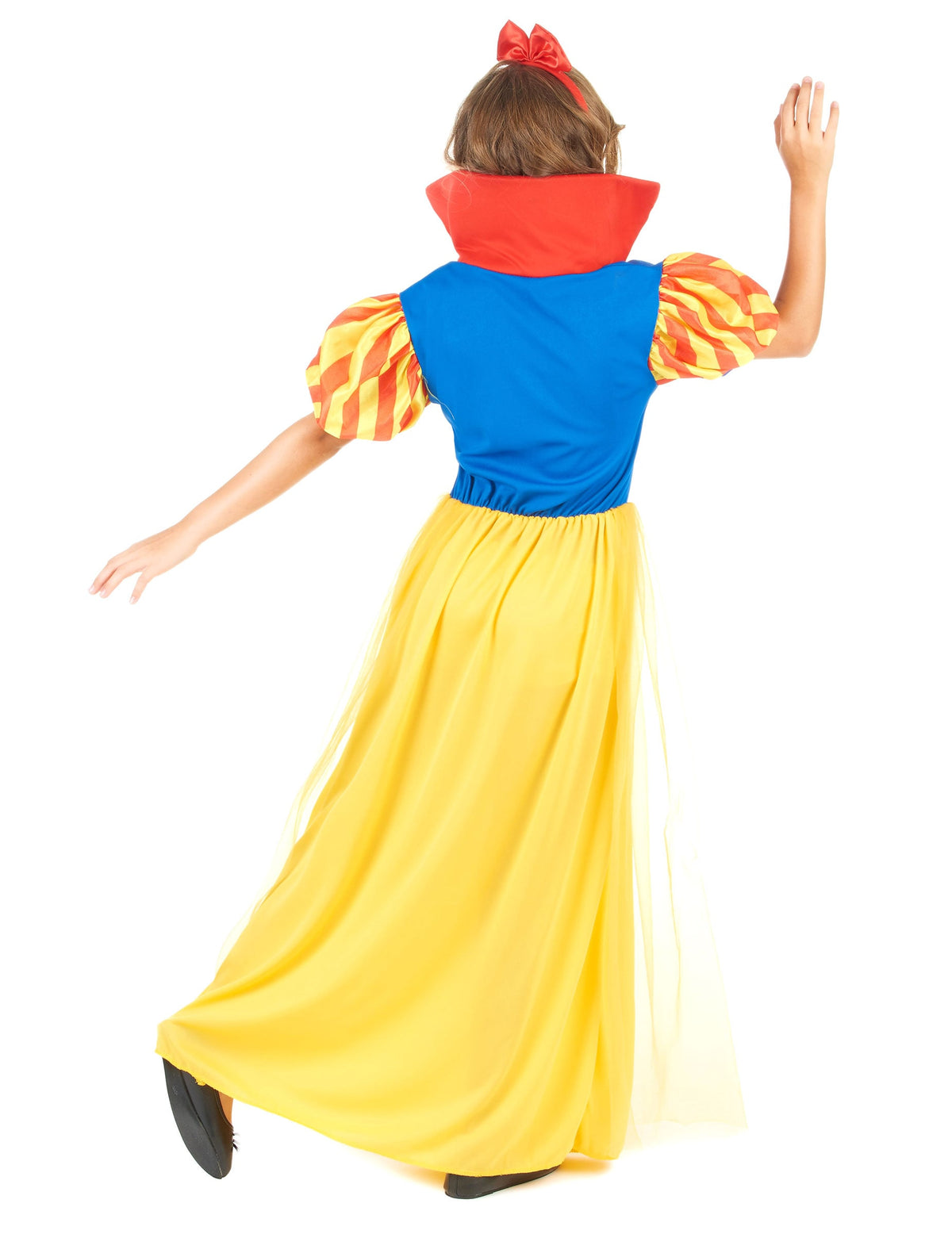 Vue de dos du déguisement princesse de conte de fée pour fille