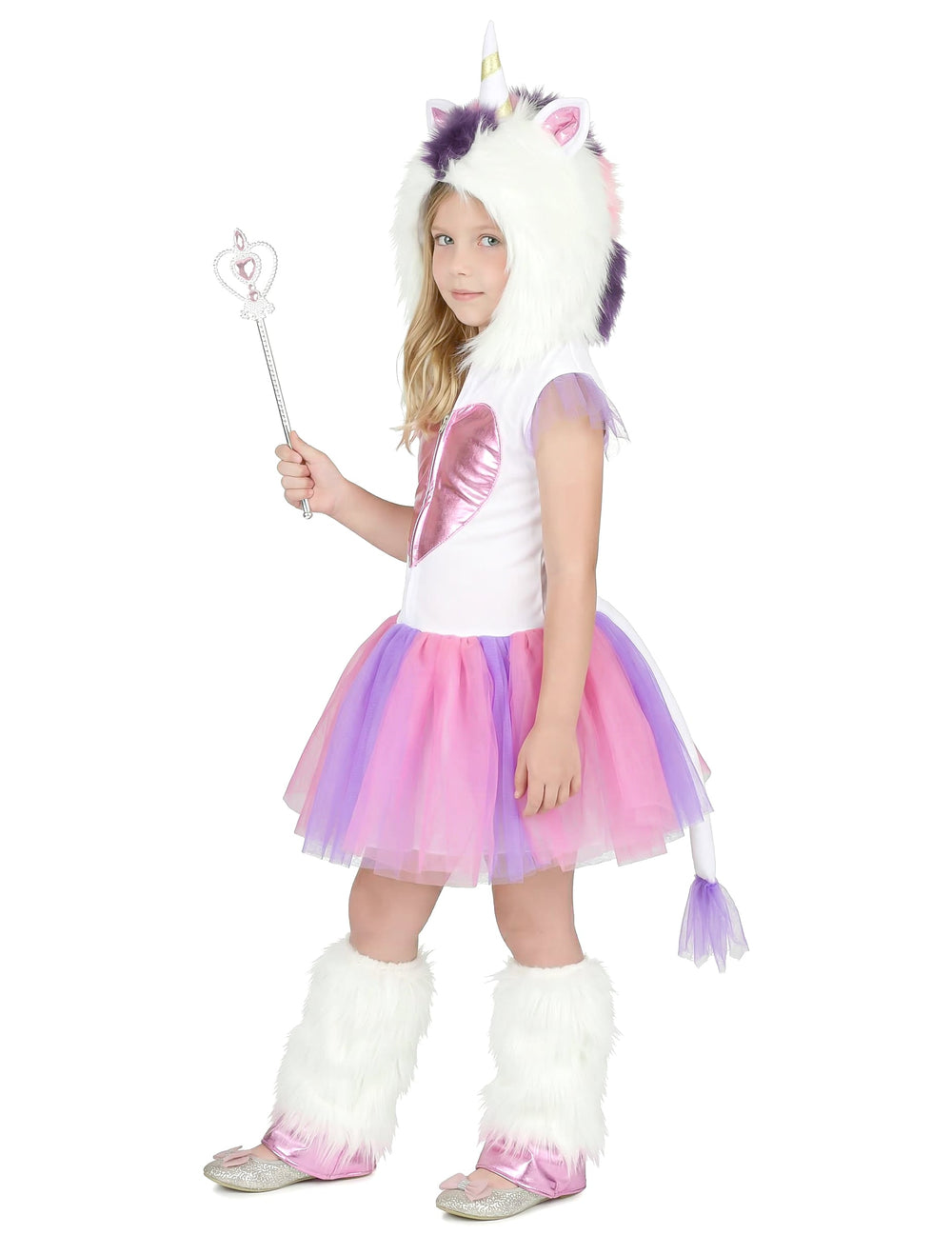 Vue de profil du déguisement Princesse Licorne pour fille