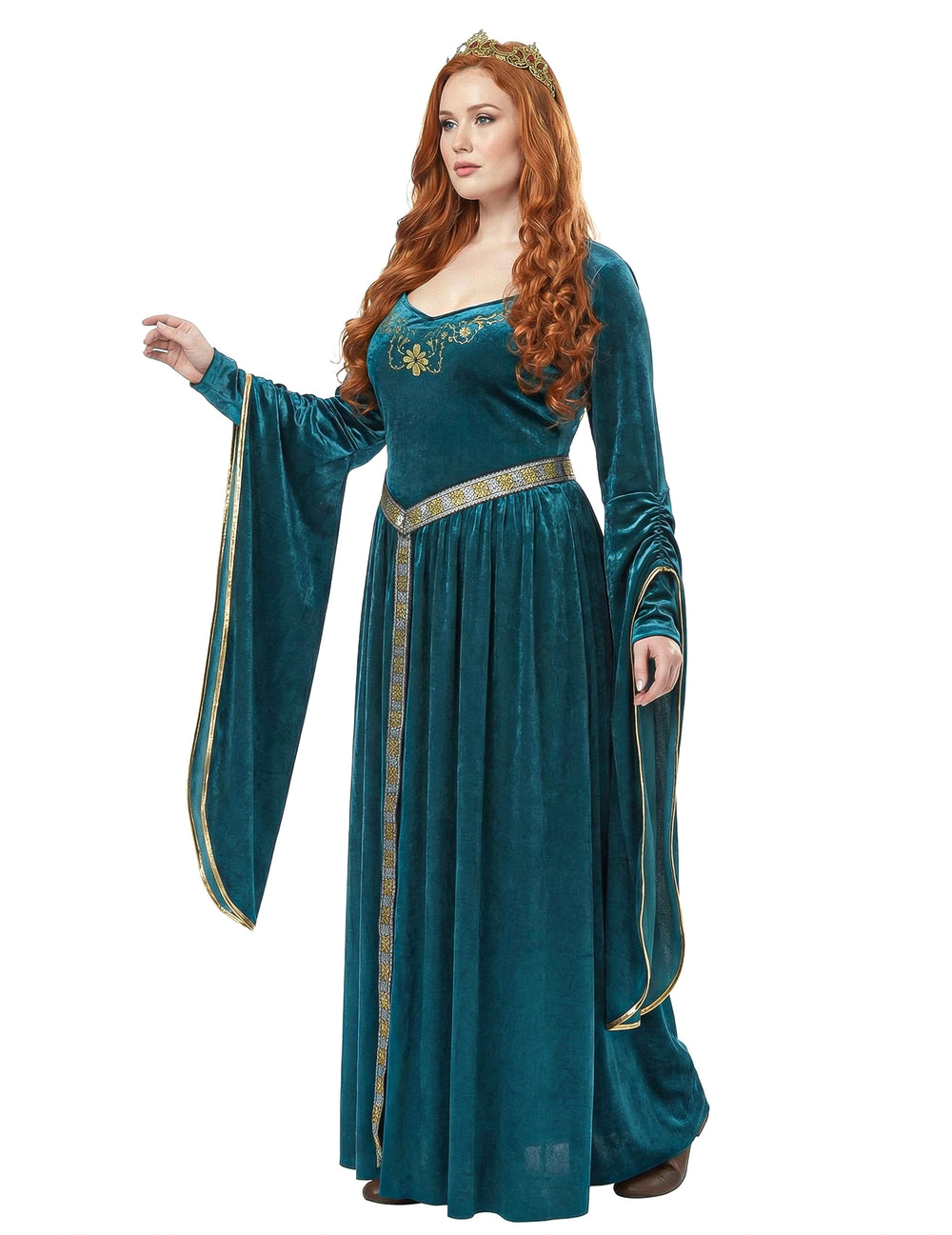 Vue de trois-quarts du déguisement de princesse médiévale