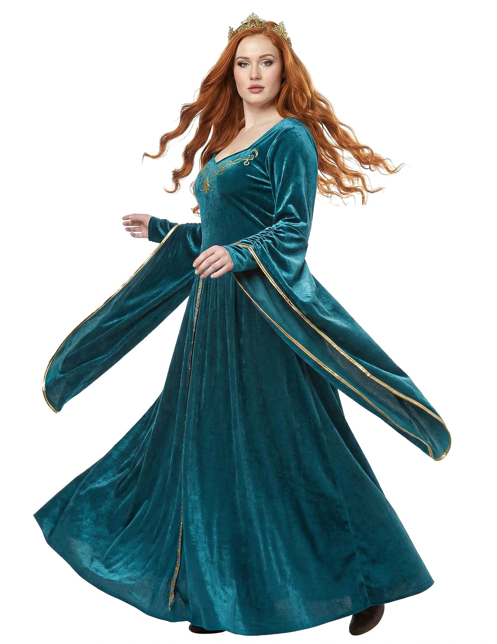 Vue de profil du déguisement de princesse médiévale