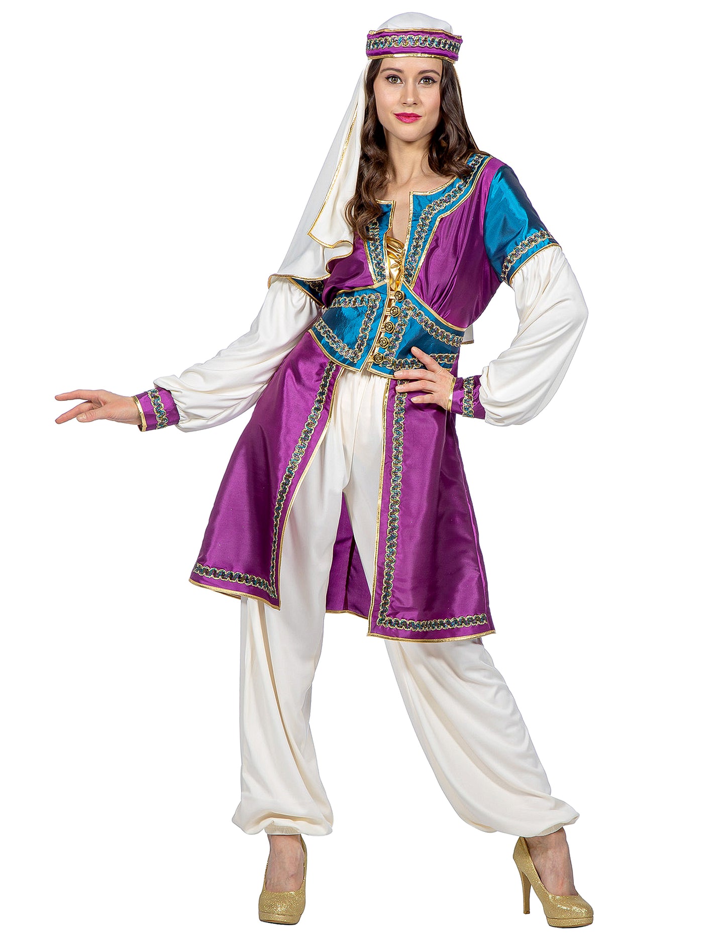 Fato de princesa oriental de luxo para mulher