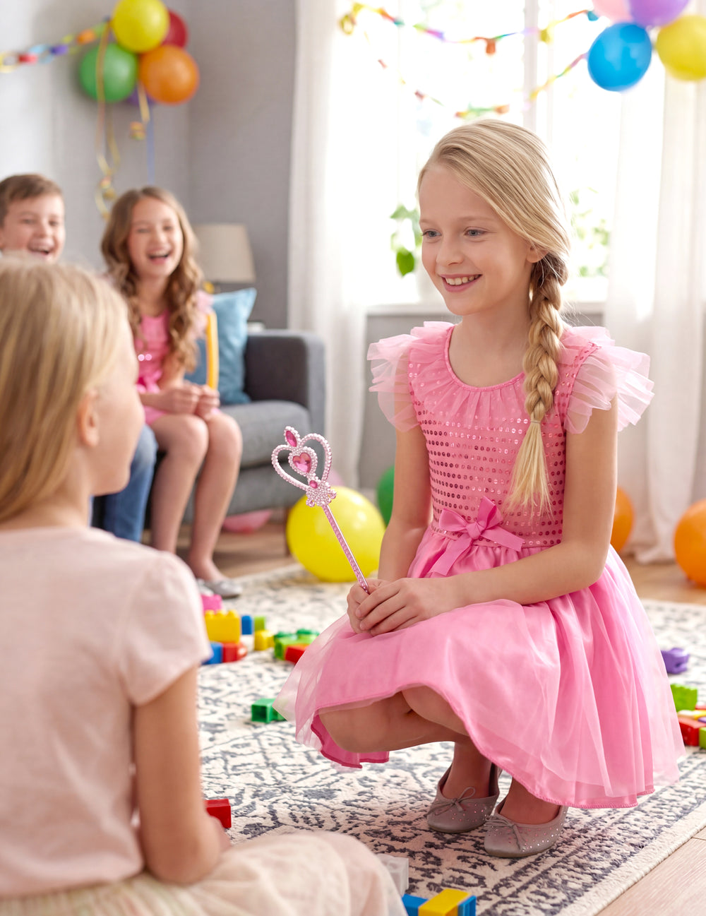 Mise en situation du déguisement de princesse à paillettes