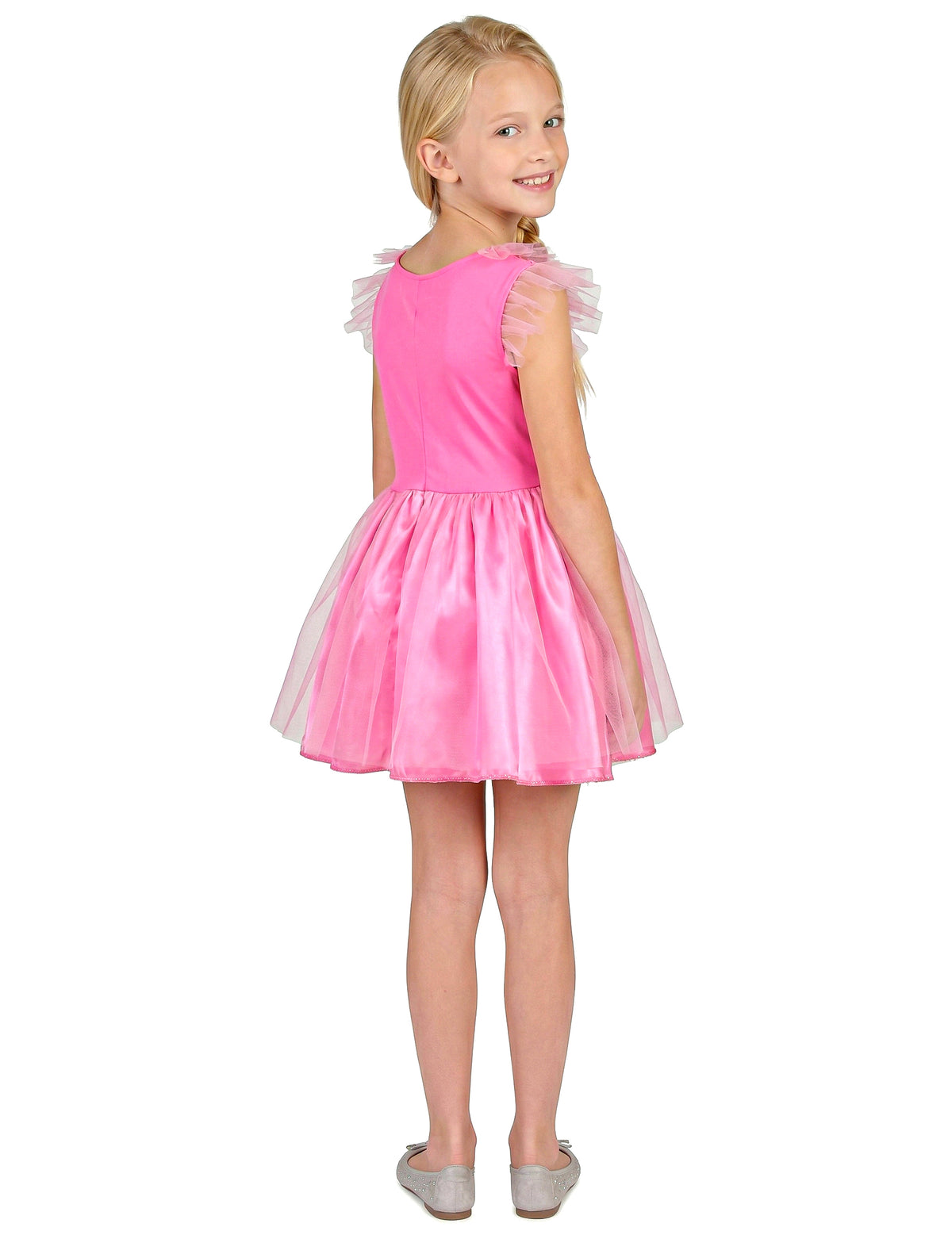 Vue de dos du déguisement de princesse à paillettes pour fille