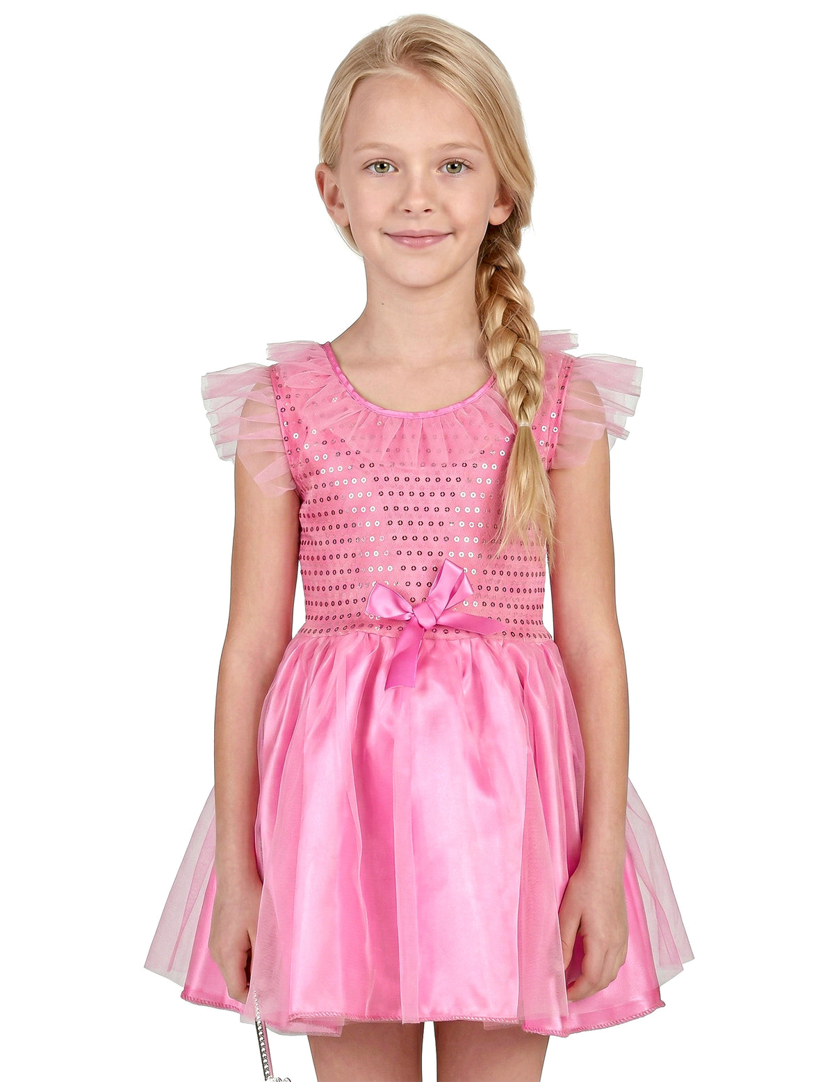 Détail du haut à sequins du déguisement de princesse à paillettes