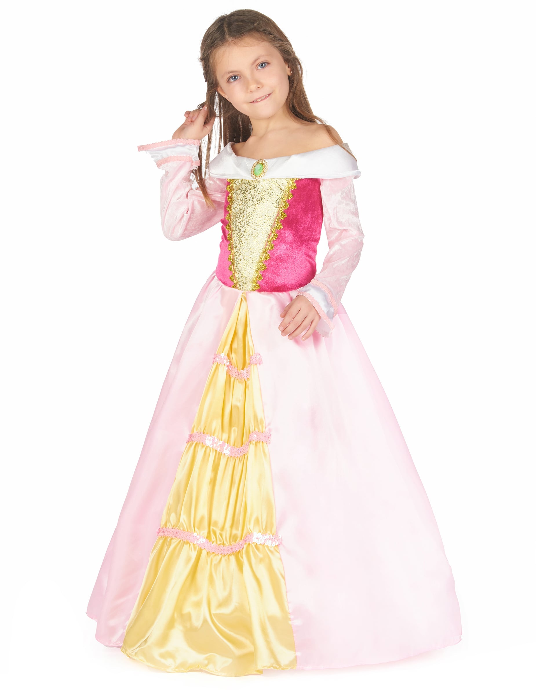 Vue de profil du déguisement de princesse pour fille