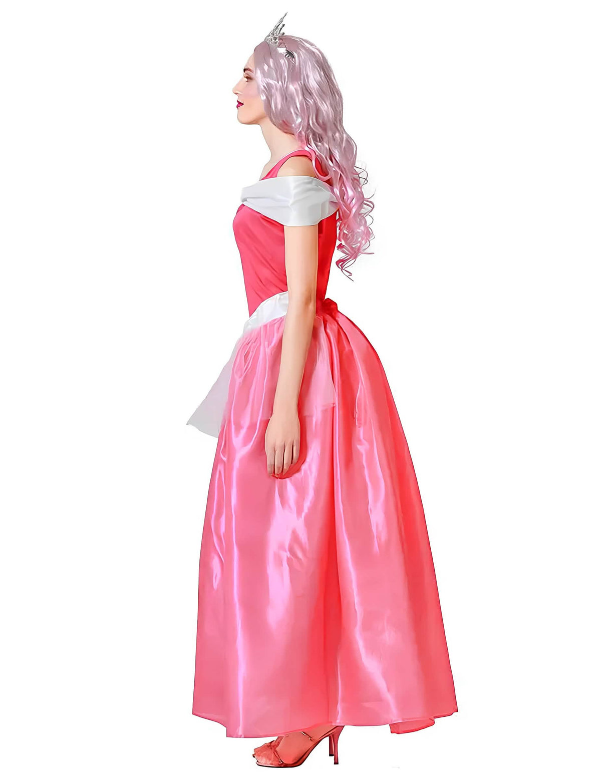 Vista de perfil do fato de princesa