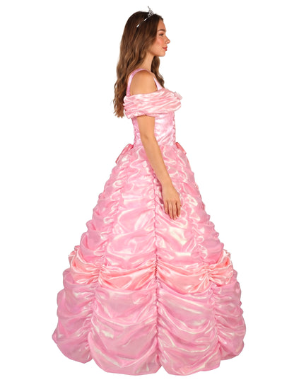 fato de princesa rosa premium para mulher