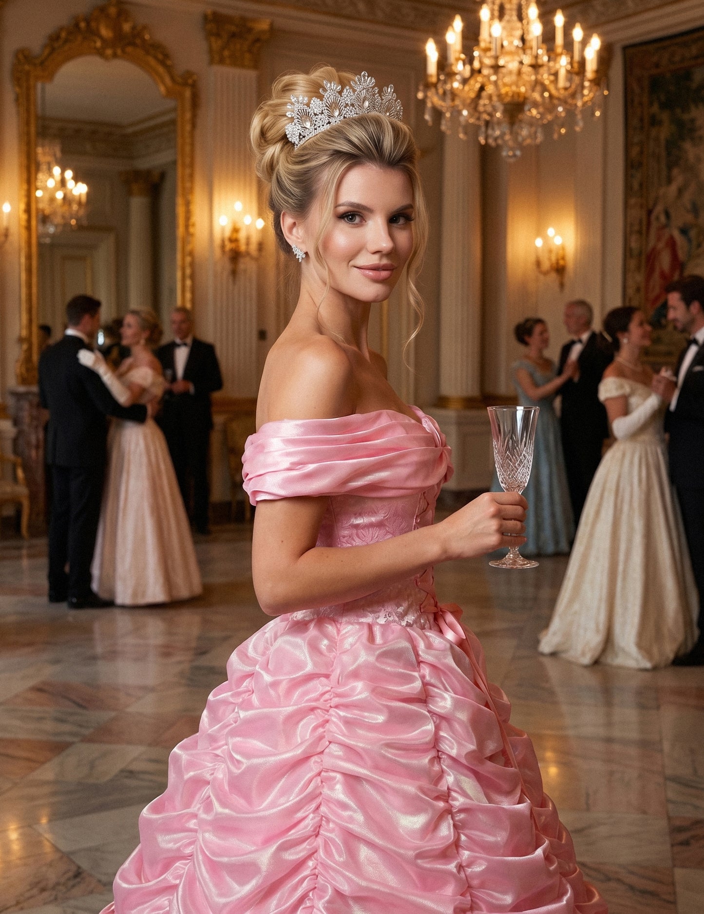 fato de princesa rosa premium para mulher