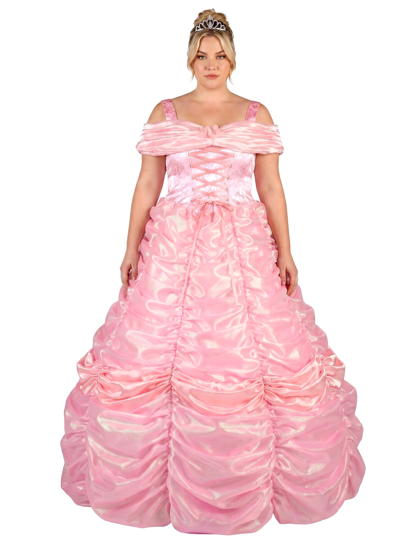 fato de princesa rosa premium para mulher