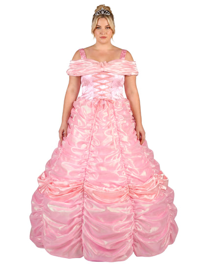 fato de princesa rosa premium para mulher
