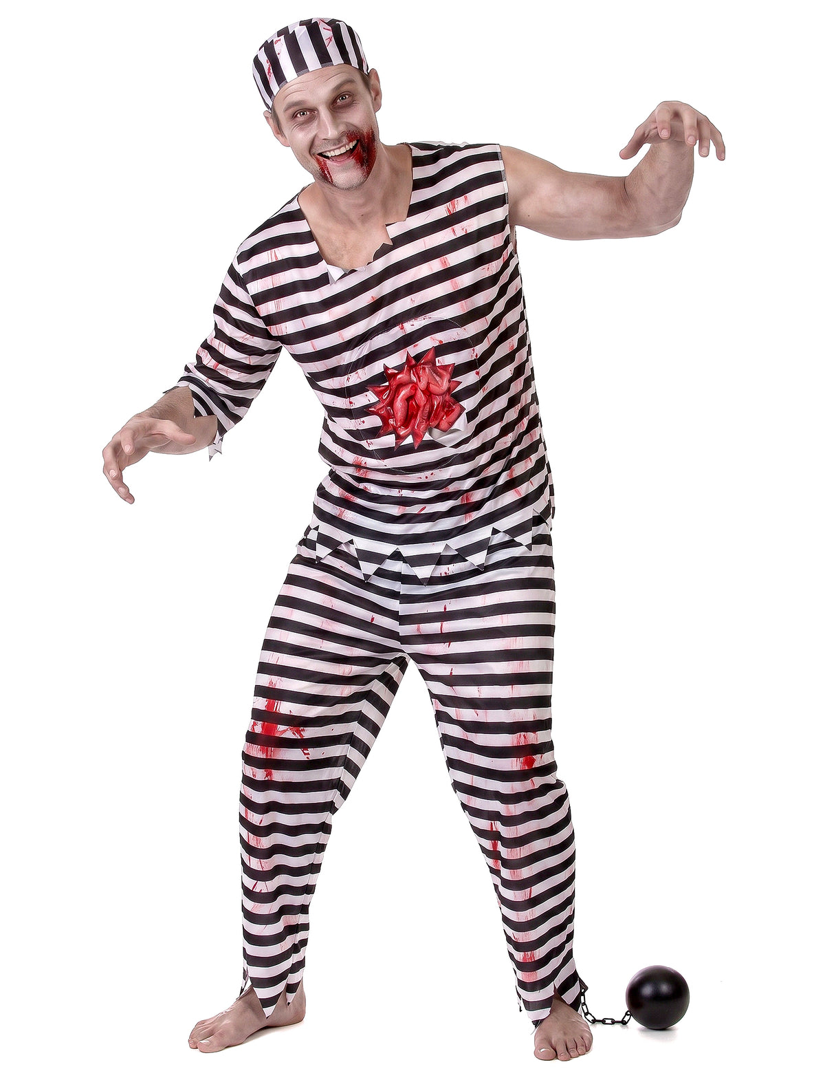 Disfarce prisioneiro zombie homem