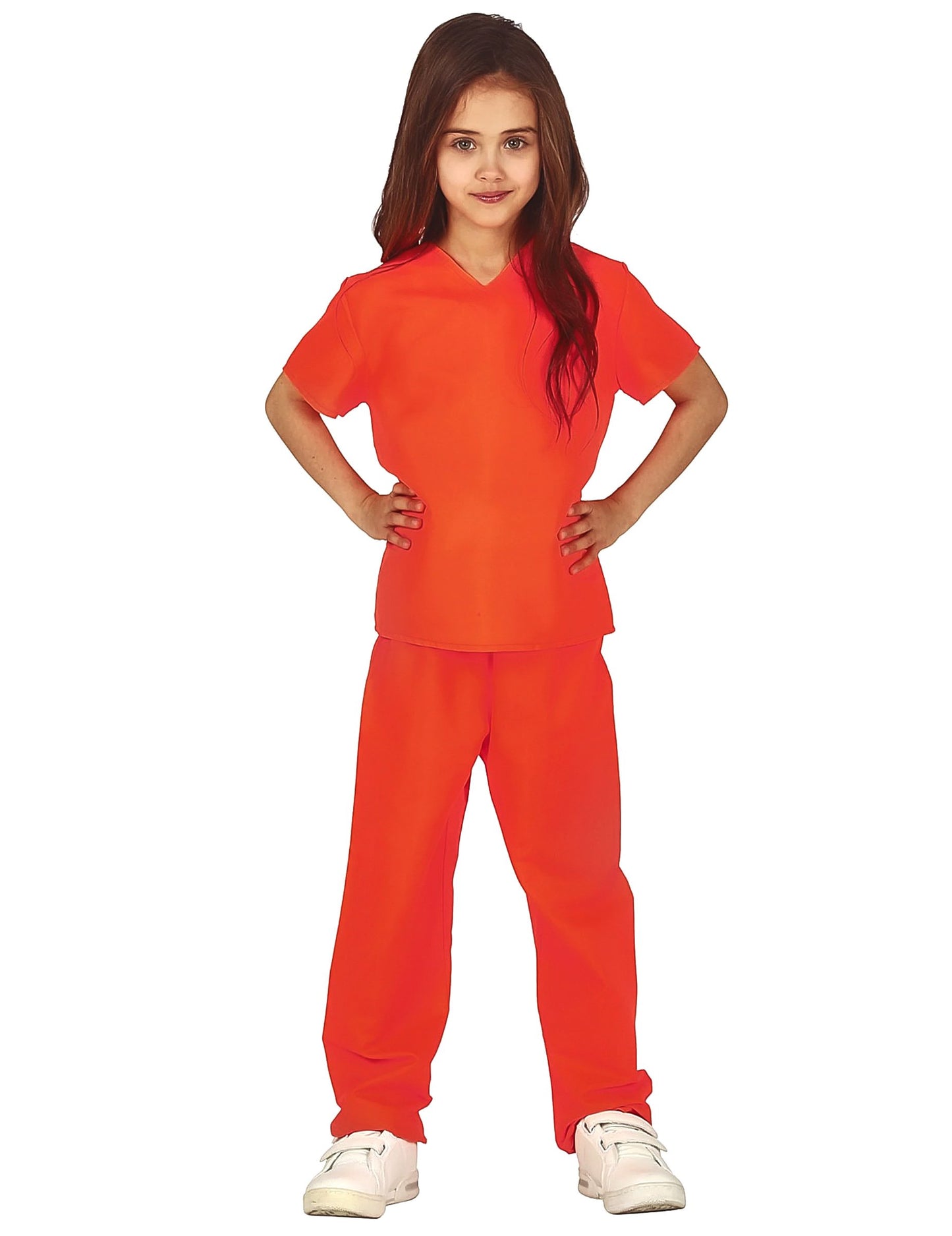 Vue de face du déguisement de prisonnière pour fille