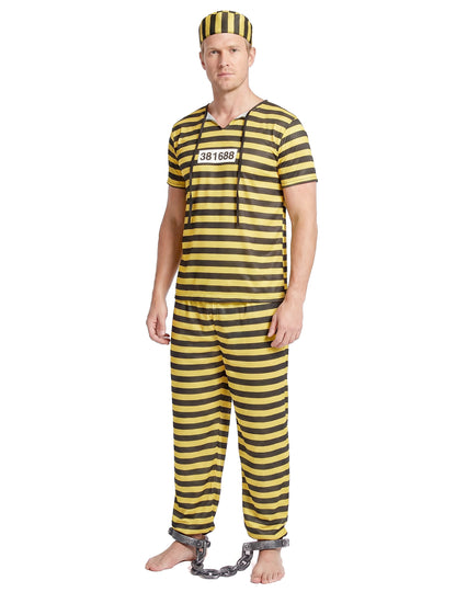 Disfarce prisioneiro amarelo para homem