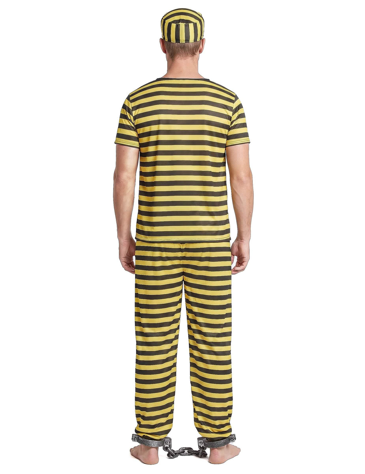 Disfarce prisioneiro amarelo para homem
