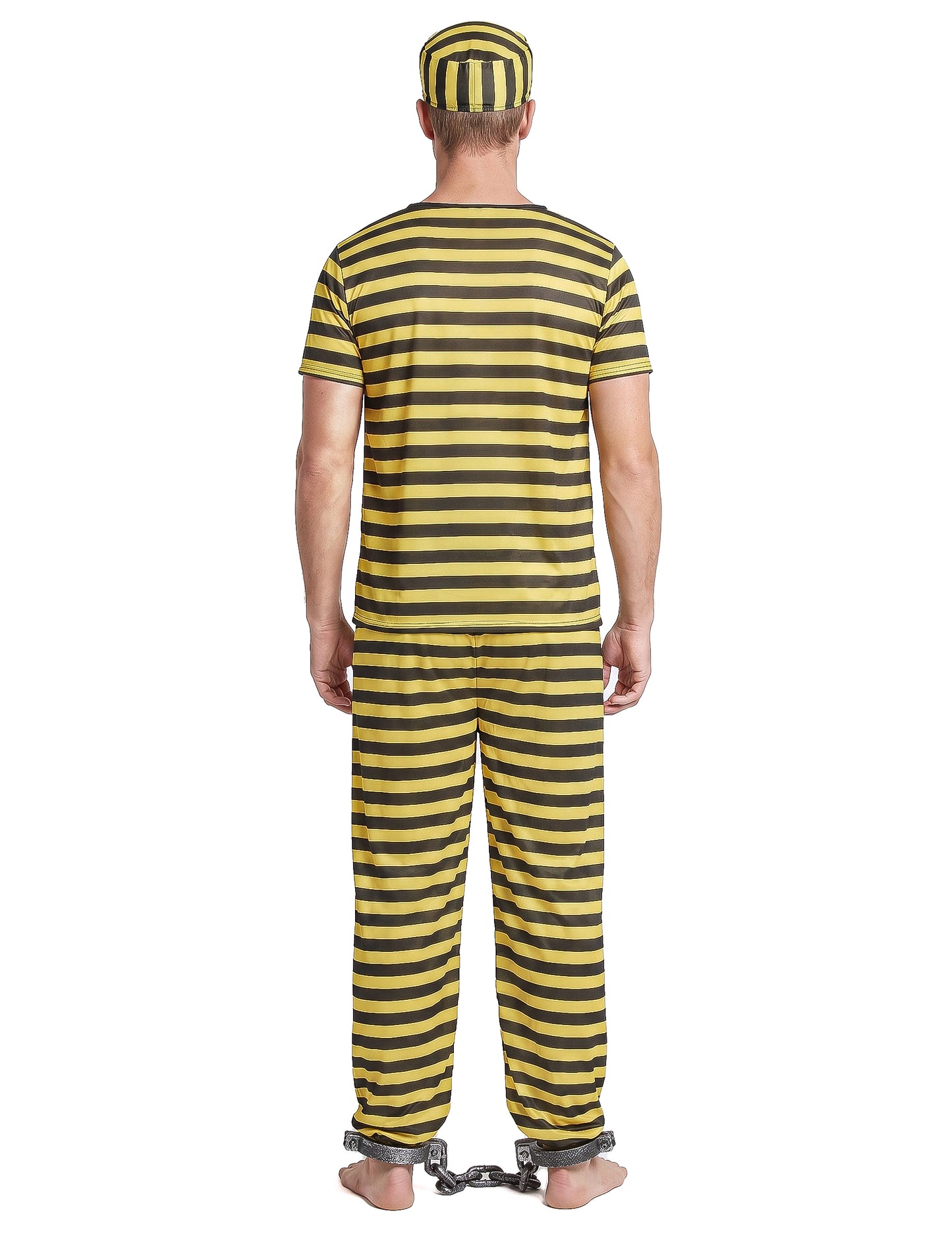 Disfarce prisioneiro amarelo para homem