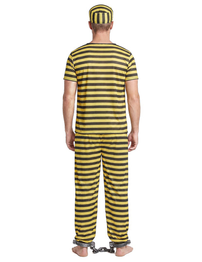 Disfarce prisioneiro amarelo para homem