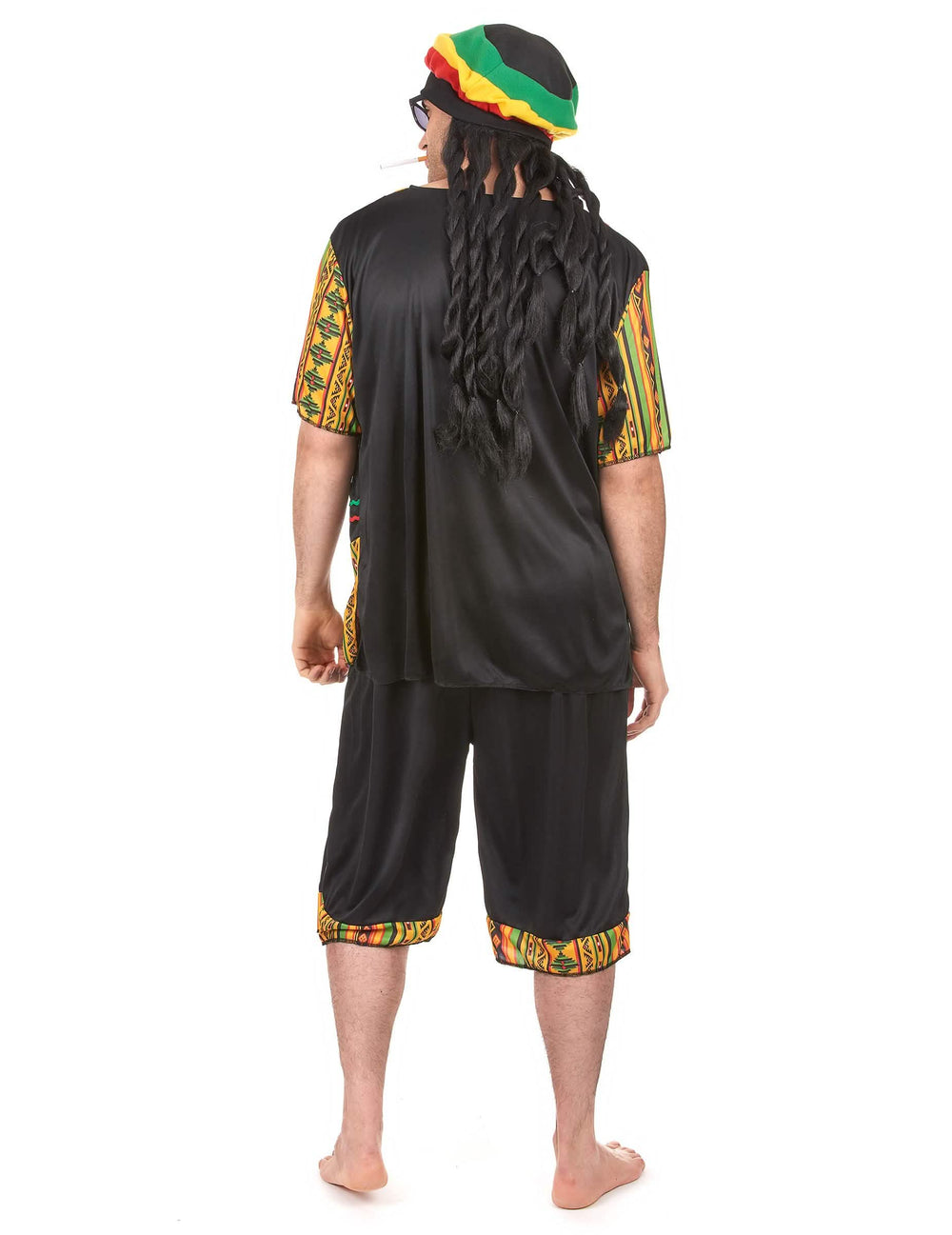 Vista de trás do fato rasta para homem