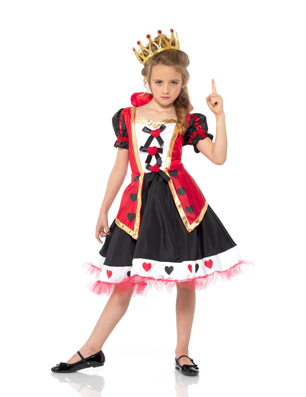 Vue d'ensemble du déguisement reine des coeurs pour fille
