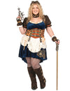 Disfarce futurista retro steampunk para mulher tamanho grande