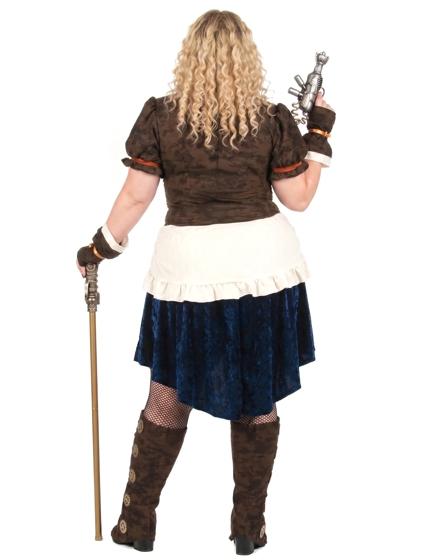 Disfarce futurista retro steampunk para mulher tamanho grande