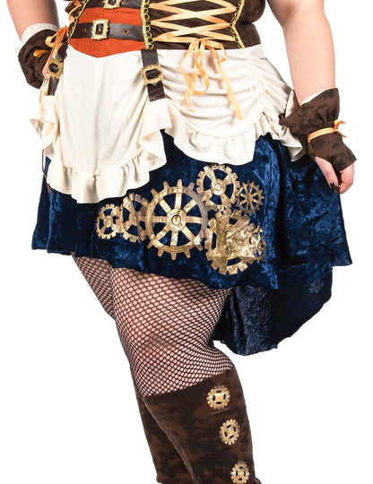 Disfarce futurista retro steampunk para mulher tamanho grande