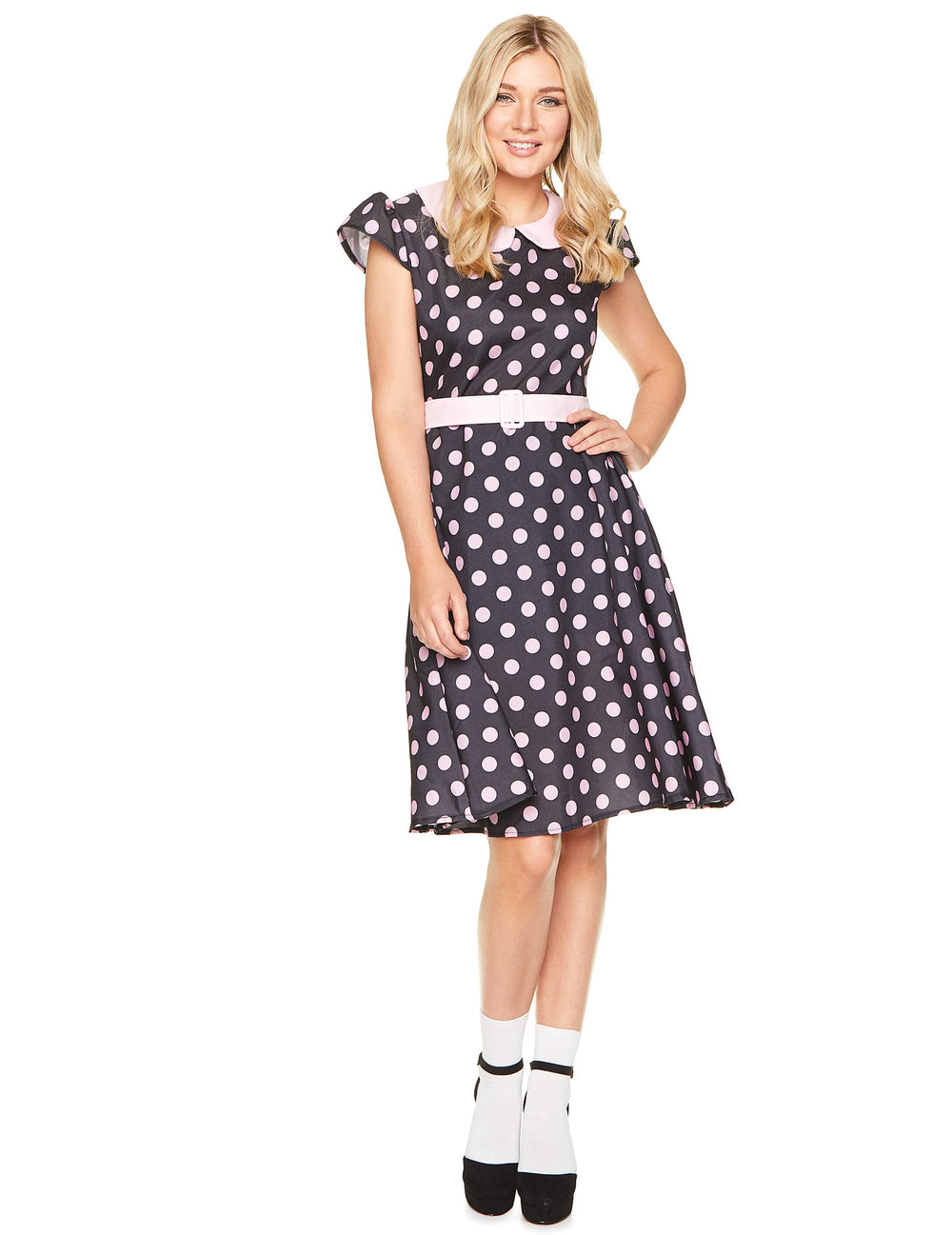 Vue de face du déguisement robe 50's