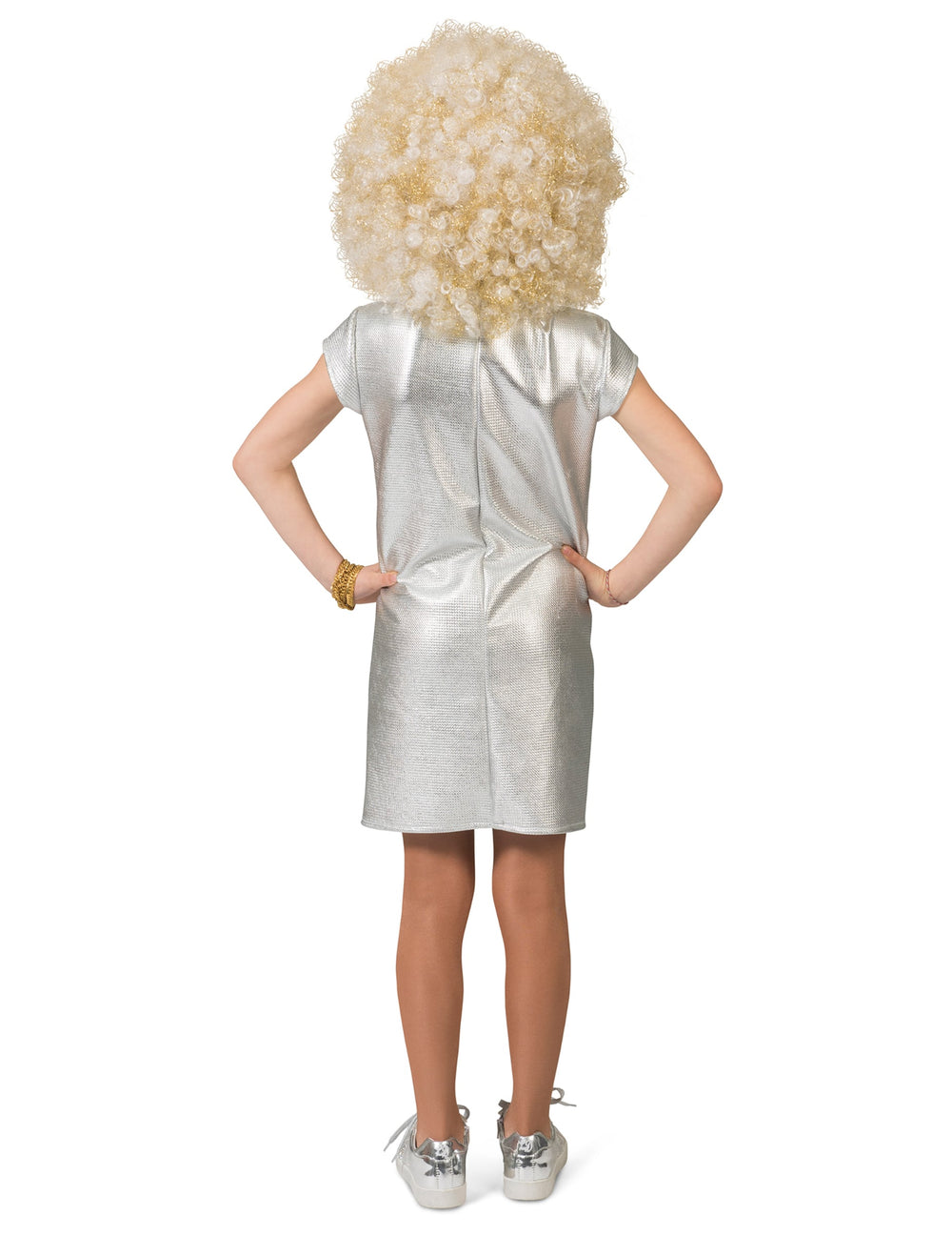 Vue de dos du déguisement robe disco pour fille