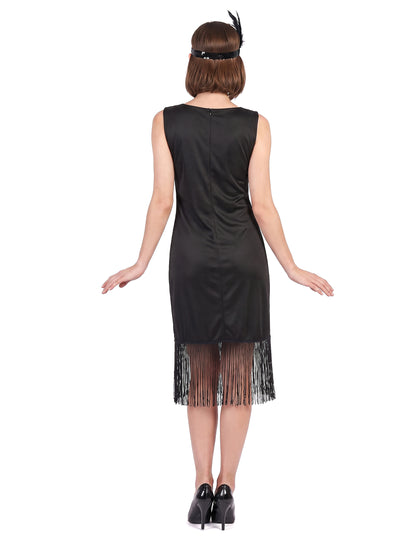 Vestido Charleston preto para Mulher