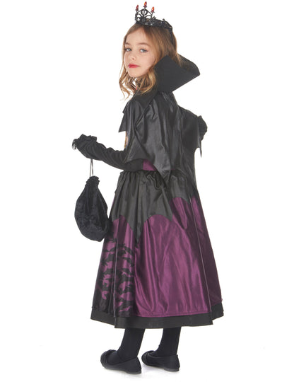Vue de dos du déguisement robe chauve-souris pour fille