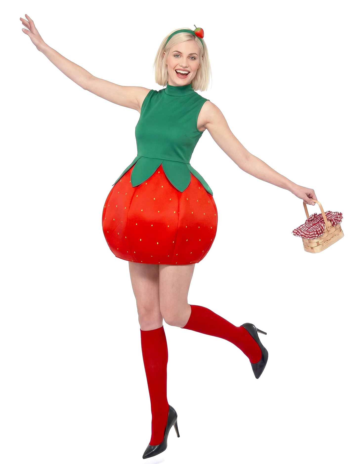 Disfarce vestido morango mulher