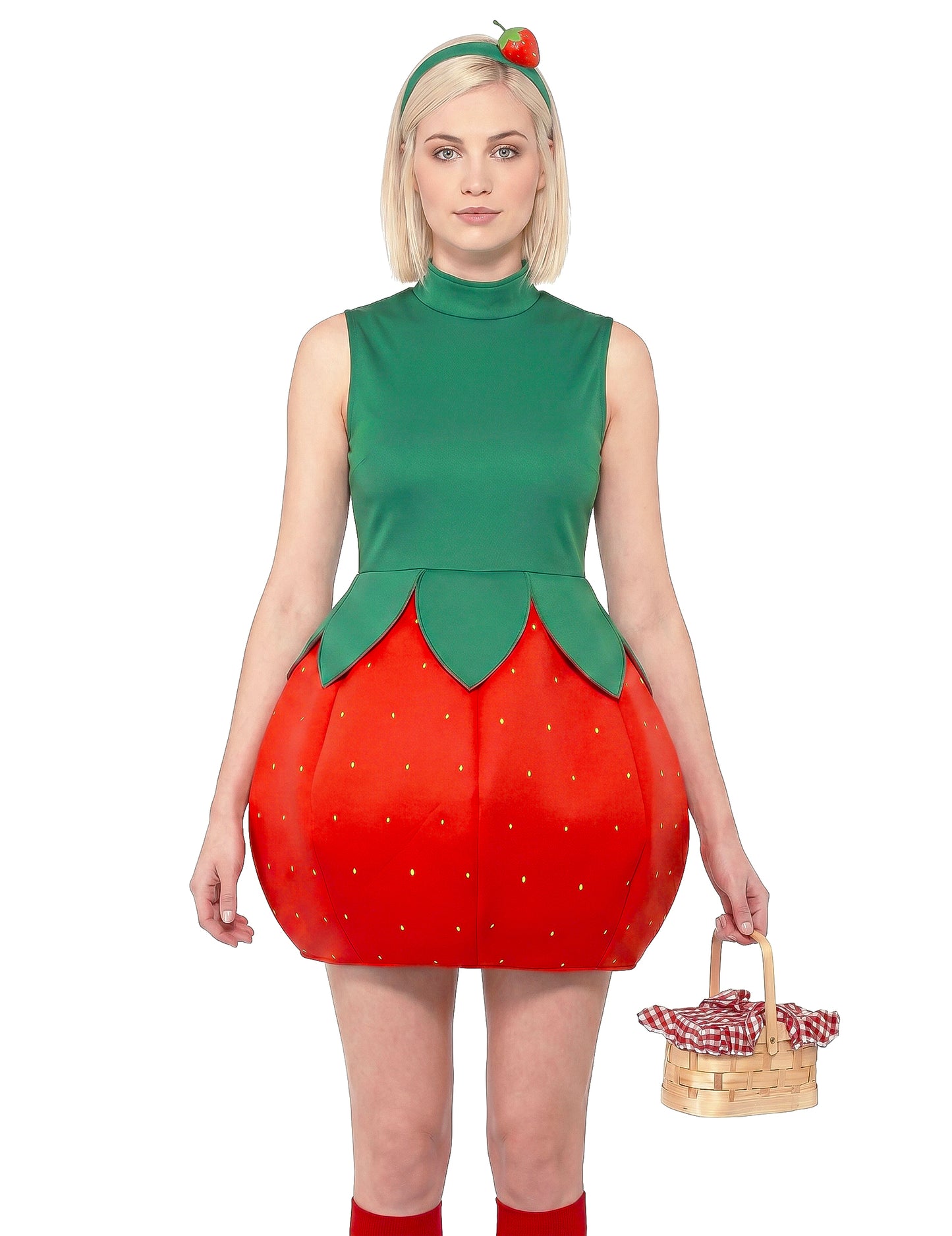 Disfarce vestido morango mulher